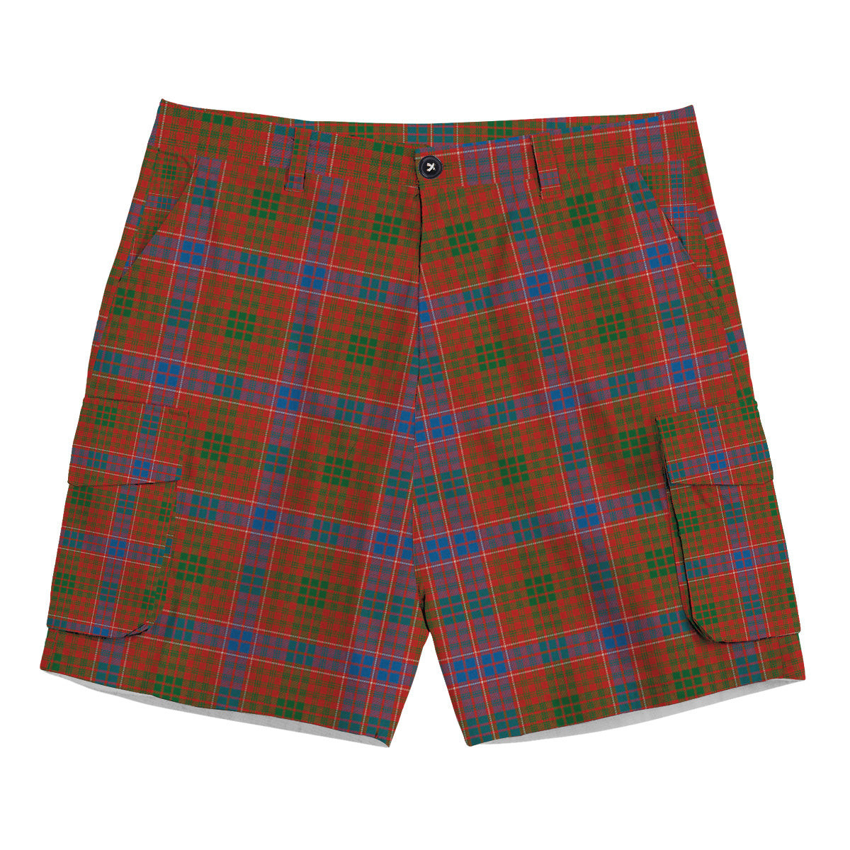 ScotsTee Shop Scottish Lumsden Waistcoat Ancient Tartan Plaid Cargo Shorts for Men
