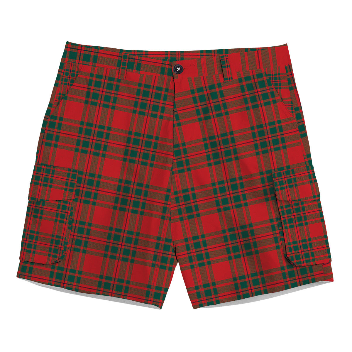 ScotsTee Shop Scottish McKintosh Red Modern Tartan Plaid Cargo Shorts for Men