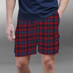 ScotsTee Shop Scottish Nicolson of Tiree & Coll Tartan Plaid Cargo Shorts for Men