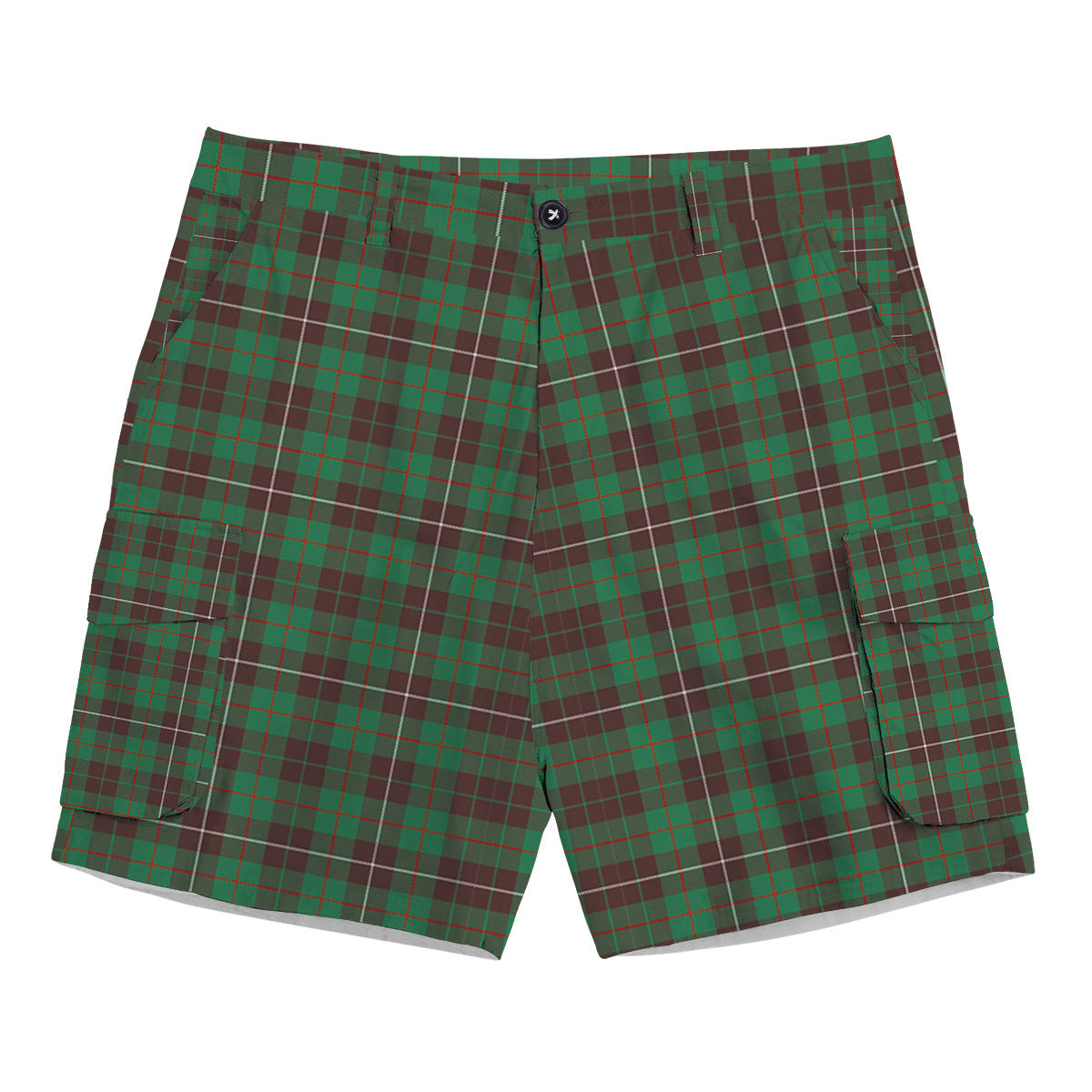 ScotsTee Shop Scottish McKinnon Hunting Ancient Tartan Plaid Cargo Shorts for Men