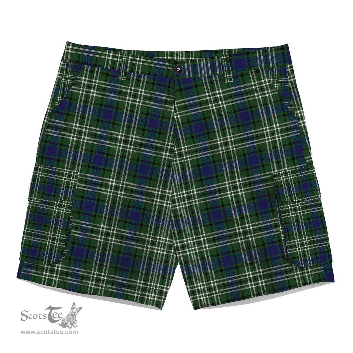 ScotsTee Shop Scottish Spottiswood Tartan Plaid Cargo Shorts for Men