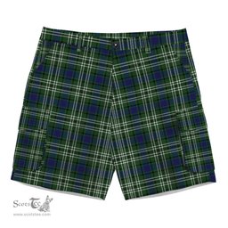 ScotsTee Shop Scottish Spottiswood Tartan Plaid Cargo Shorts for Men