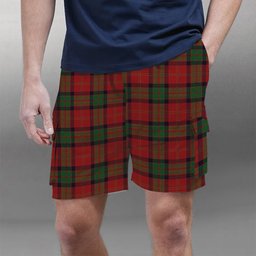 ScotsTee Shop Scottish McPherson of Cluny Tartan Plaid Cargo Shorts for Men