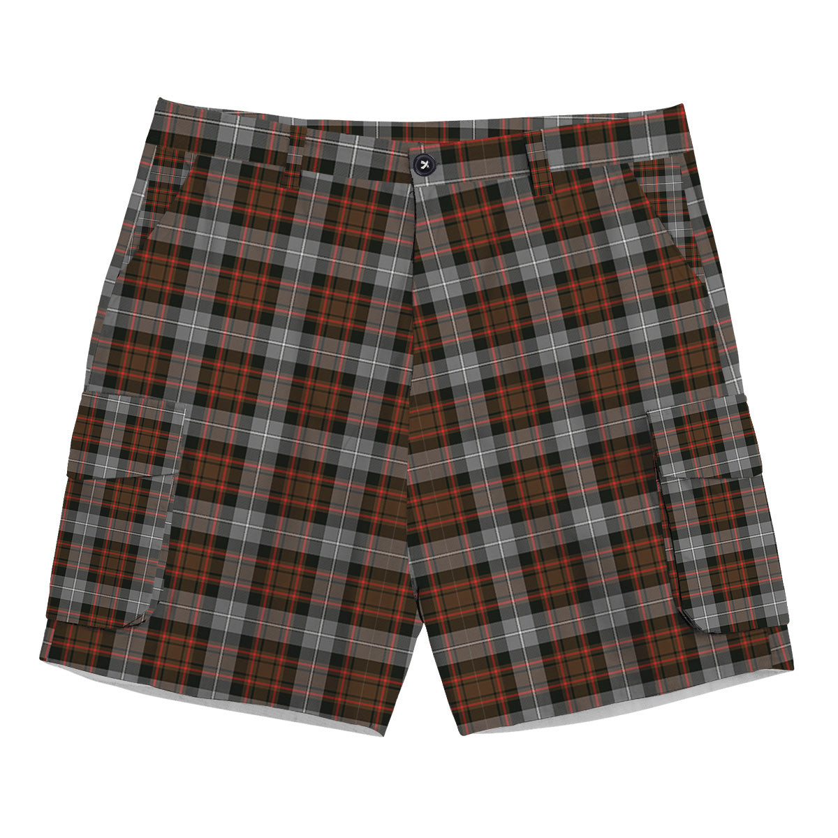 ScotsTee Shop Scottish McRae Hunting Weathered Tartan Plaid Cargo Shorts for Men
