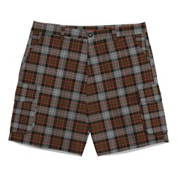 ScotsTee Shop Scottish McRae Hunting Weathered Tartan Plaid Cargo Shorts for Men