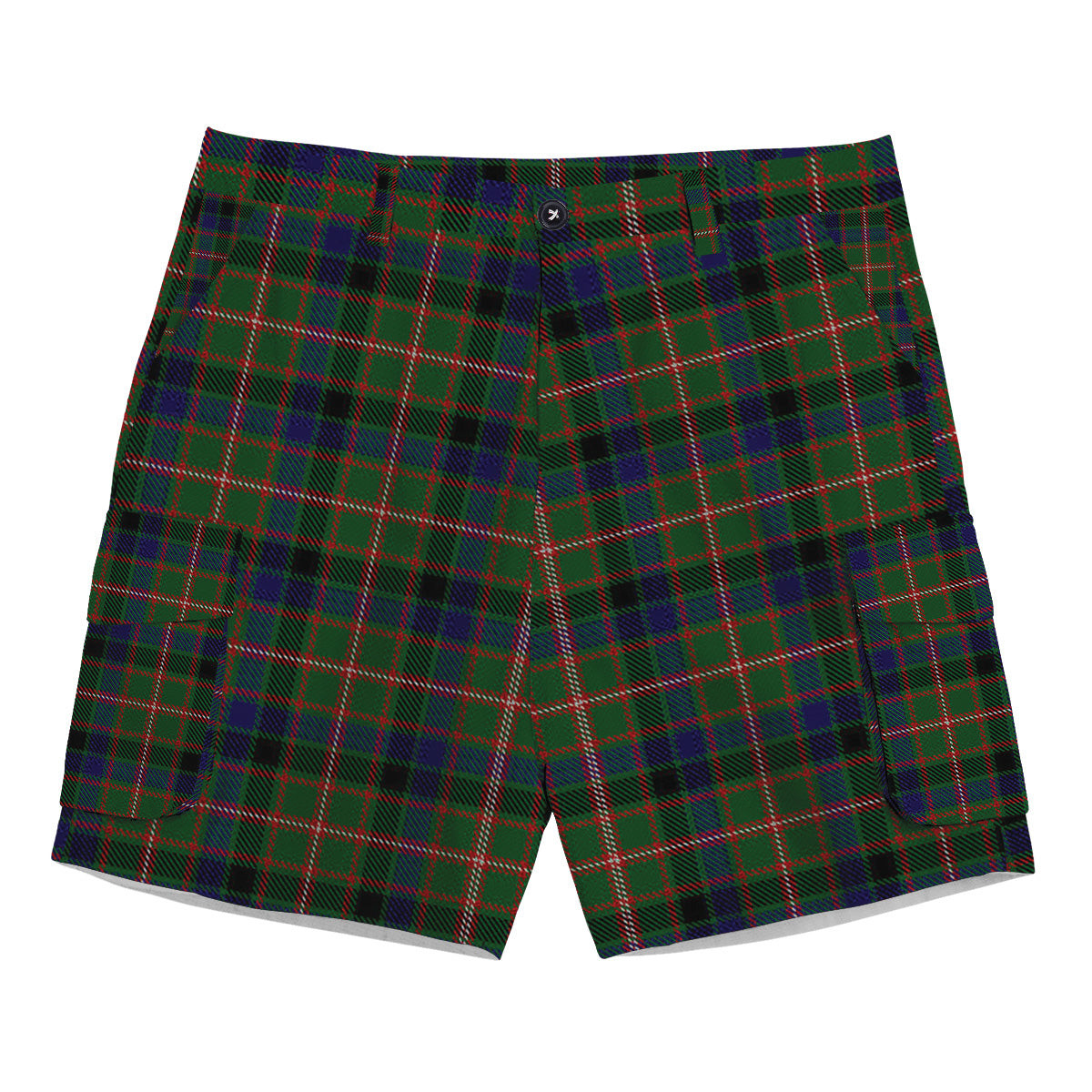 ScotsTee Shop Scottish Reid Green Tartan Plaid Cargo Shorts for Men