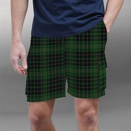 ScotsTee Shop Scottish McAuley Hunting Tartan Plaid Cargo Shorts for Men