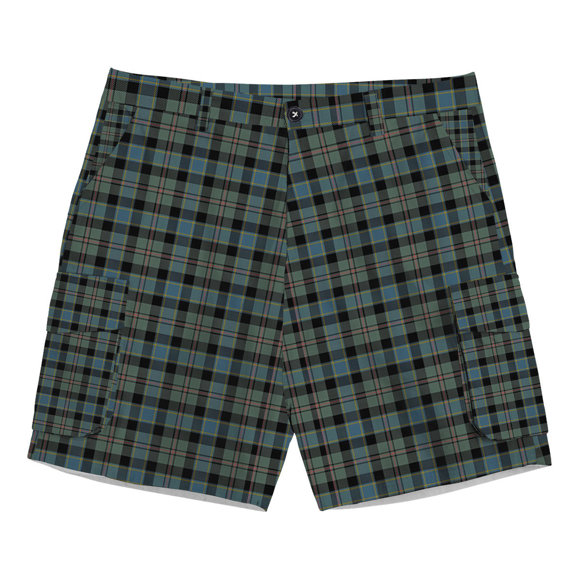 ScotsTee Shop Scottish Ogilvie (Ogilvy) Hunting Tartan Plaid Cargo Shorts for Men