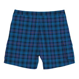 ScotsTee Shop Scottish Hannay Blue Modern Tartan Plaid Cargo Shorts for Men
