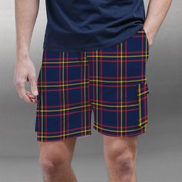 ScotsTee Shop Scottish MacLaine of Lochbuie Hunting Modern Tartan Plaid Cargo Shorts for Men
