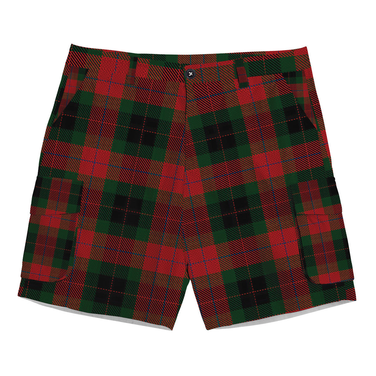 ScotsTee Shop Scottish Skene of Cromar Black Tartan Plaid Cargo Shorts for Men