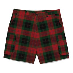 ScotsTee Shop Scottish Skene of Cromar Black Tartan Plaid Cargo Shorts for Men