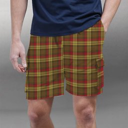 ScotsTee Shop Scottish McMillan Old Weathered Tartan Plaid Cargo Shorts for Men