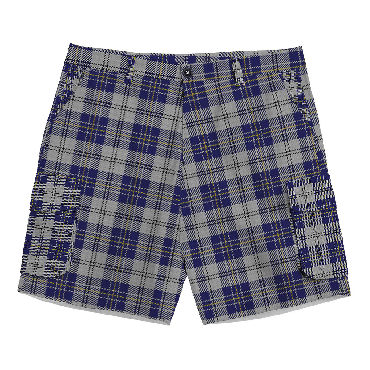 ScotsTee Shop Scottish McPherson Dress Blue Tartan Plaid Cargo Shorts for Men