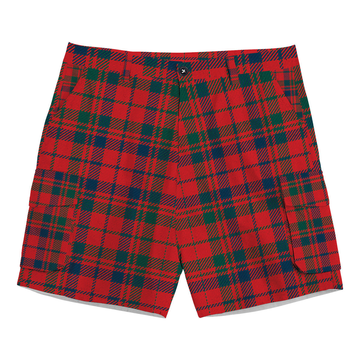 ScotsTee Shop Scottish Lumsden of Kintore Modern Tartan Plaid Cargo Shorts for Men