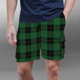 ScotsTee Shop Scottish MacArthur-Fox Hunting Ancient Tartan Plaid Cargo Shorts for Men