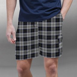 ScotsTee Shop Scottish Menzies Black Dress Tartan Plaid Cargo Shorts for Men