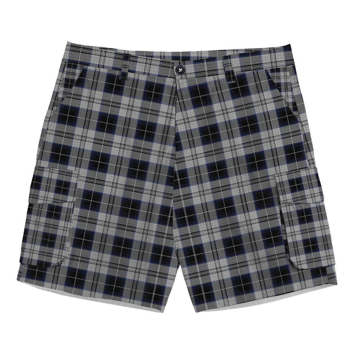 ScotsTee Shop Scottish Menzies Black Dress Tartan Plaid Cargo Shorts for Men