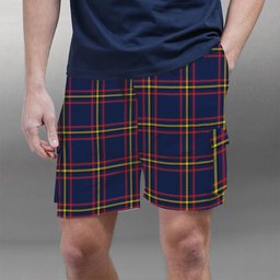 ScotsTee Shop Scottish McLaine of Lochbuie Hunting Modern Tartan Plaid Cargo Shorts for Men