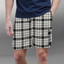 ScotsTee Shop Scottish McFarland Black White Ancient Tartan Plaid Cargo Shorts for Men