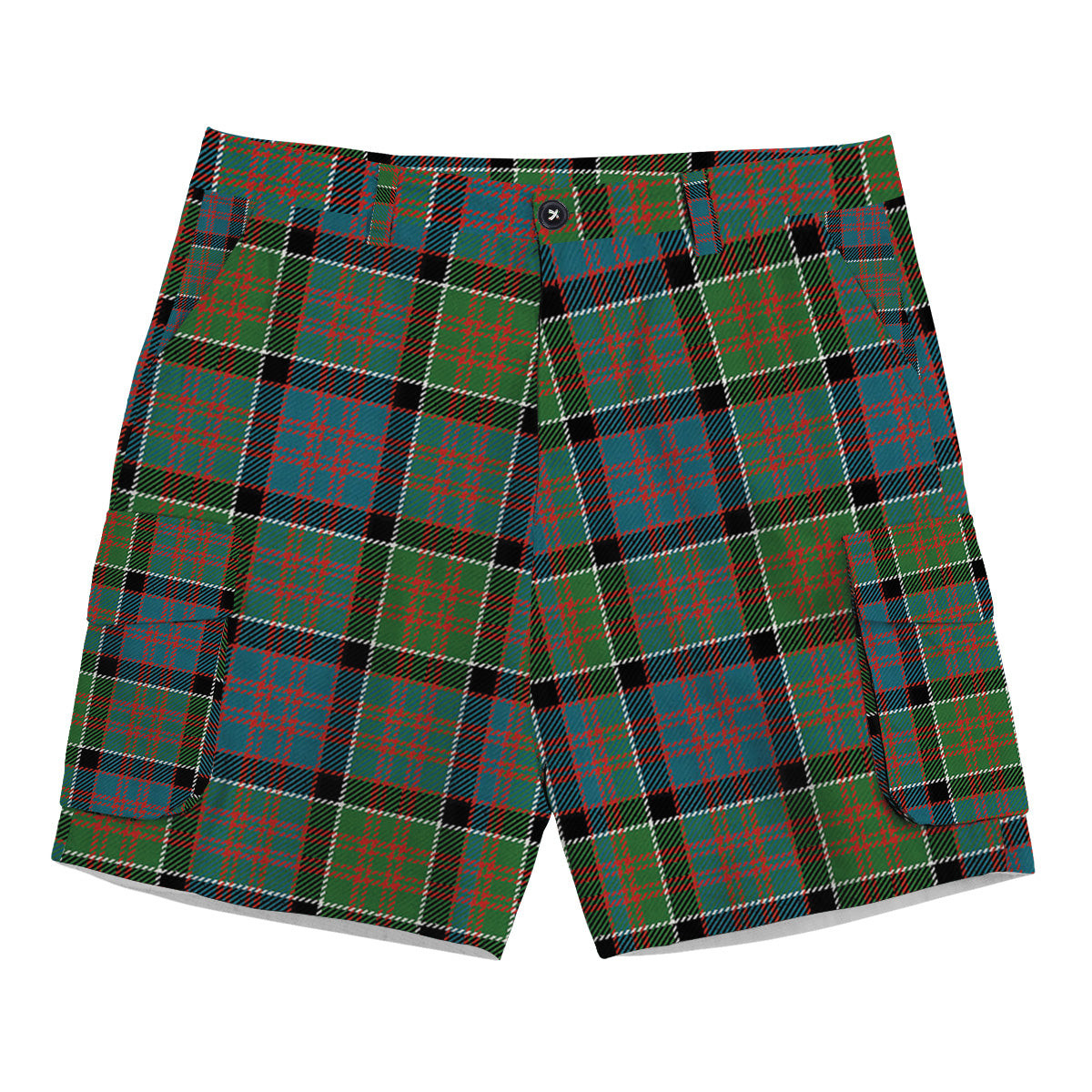 ScotsTee Shop Scottish MacDonald of Clan Ranald Ancient Tartan Plaid Cargo Shorts for Men