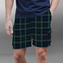 ScotsTee Shop Scottish Stephenson Hunting Modern Tartan Plaid Cargo Shorts for Men