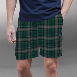 ScotsTee Shop Scottish Kelly of Sleat Hunting Tartan Plaid Cargo Shorts for Men