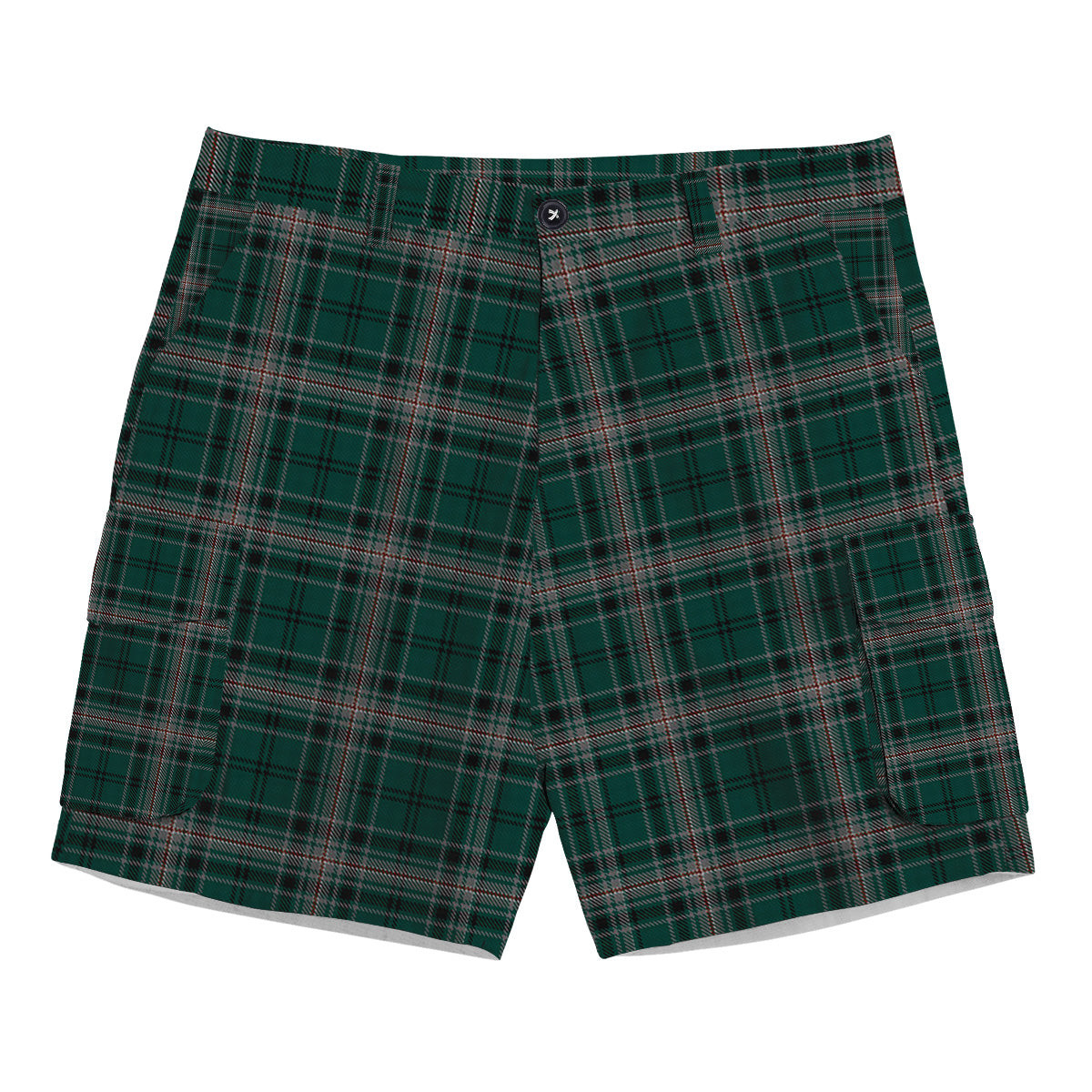 ScotsTee Shop Scottish Kelly of Sleat Hunting Tartan Plaid Cargo Shorts for Men