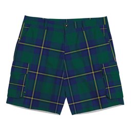 ScotsTee Shop Scottish Irvine of Bonshaw Modern Tartan Plaid Cargo Shorts for Men