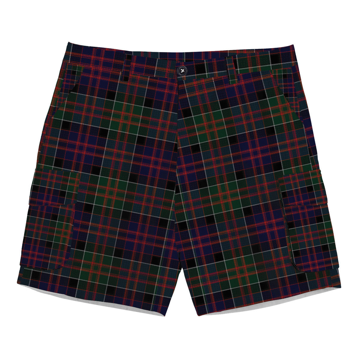 ScotsTee Shop Scottish MacDonald of Clan Ranald Tartan Plaid Cargo Shorts for Men