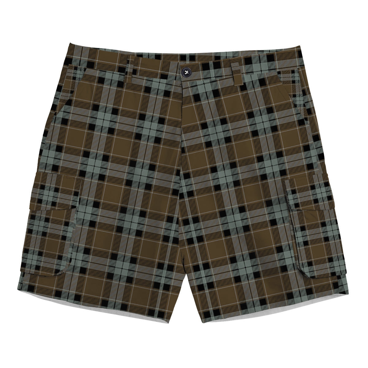 ScotsTee Shop Scottish Graham of Menteith Weathered Tartan Plaid Cargo Shorts for Men