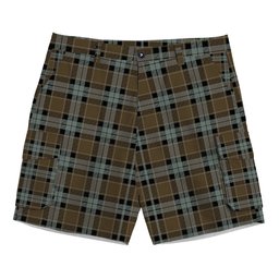ScotsTee Shop Scottish Graham of Menteith Weathered Tartan Plaid Cargo Shorts for Men