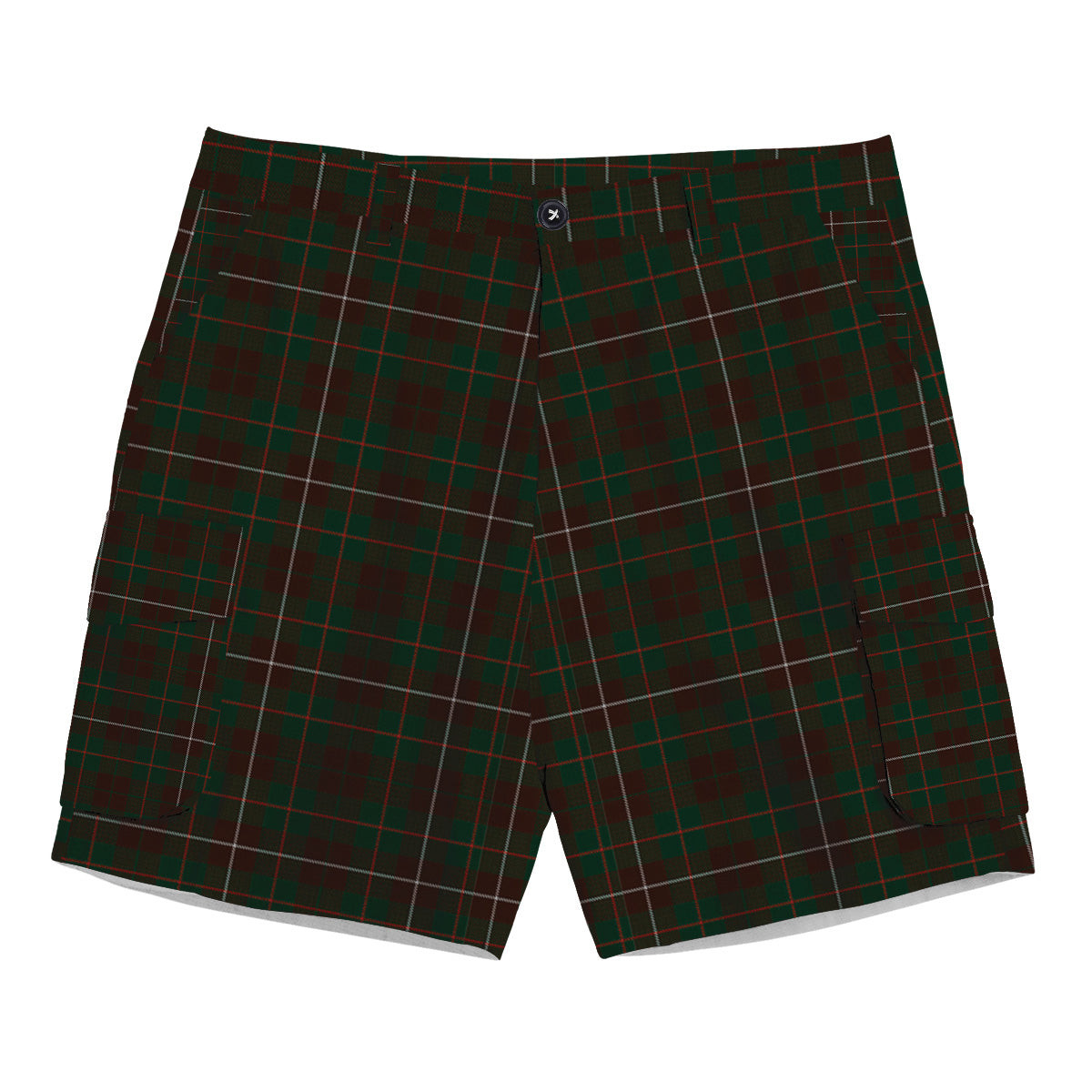 ScotsTee Shop Scottish MacKinnon Hunting 3 Tartan Plaid Cargo Shorts for Men