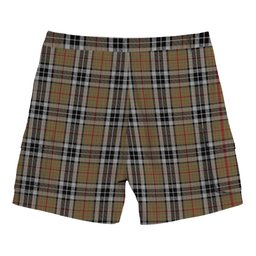ScotsTee Shop Scottish Thompson Society Camel Tartan Plaid Cargo Shorts for Men