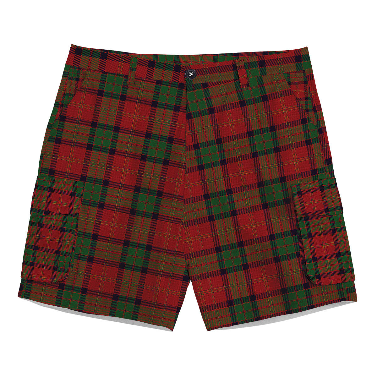 ScotsTee Shop Scottish MacPherson of Cluny Tartan Plaid Cargo Shorts for Men