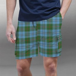 ScotsTee Shop Scottish Irvine of Glentulchan Modern Tartan Plaid Cargo Shorts for Men