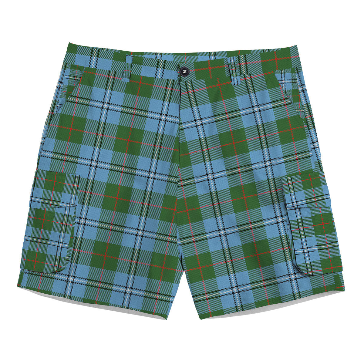 ScotsTee Shop Scottish Irvine of Glentulchan Modern Tartan Plaid Cargo Shorts for Men