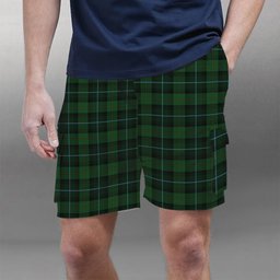 ScotsTee Shop Scottish McCandlish Hunting Green Tartan Plaid Cargo Shorts for Men