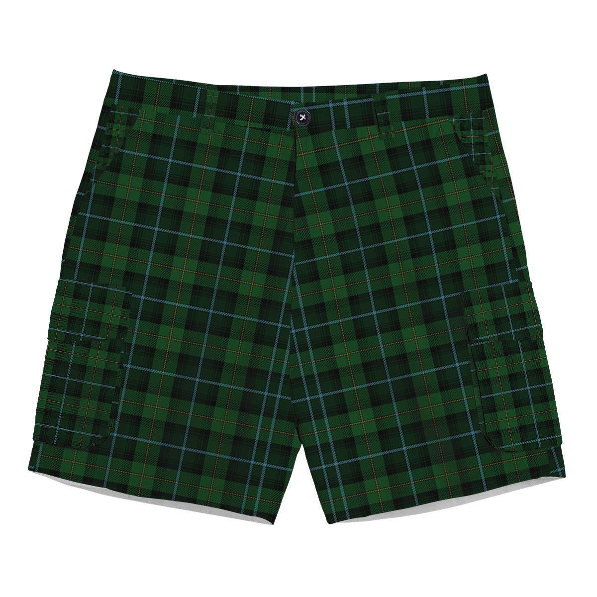 ScotsTee Shop Scottish McCandlish Hunting Green Tartan Plaid Cargo Shorts for Men