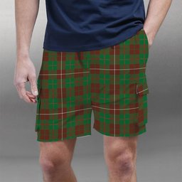 ScotsTee Shop Scottish MacKinnon Hunting Modern Tartan Plaid Cargo Shorts for Men