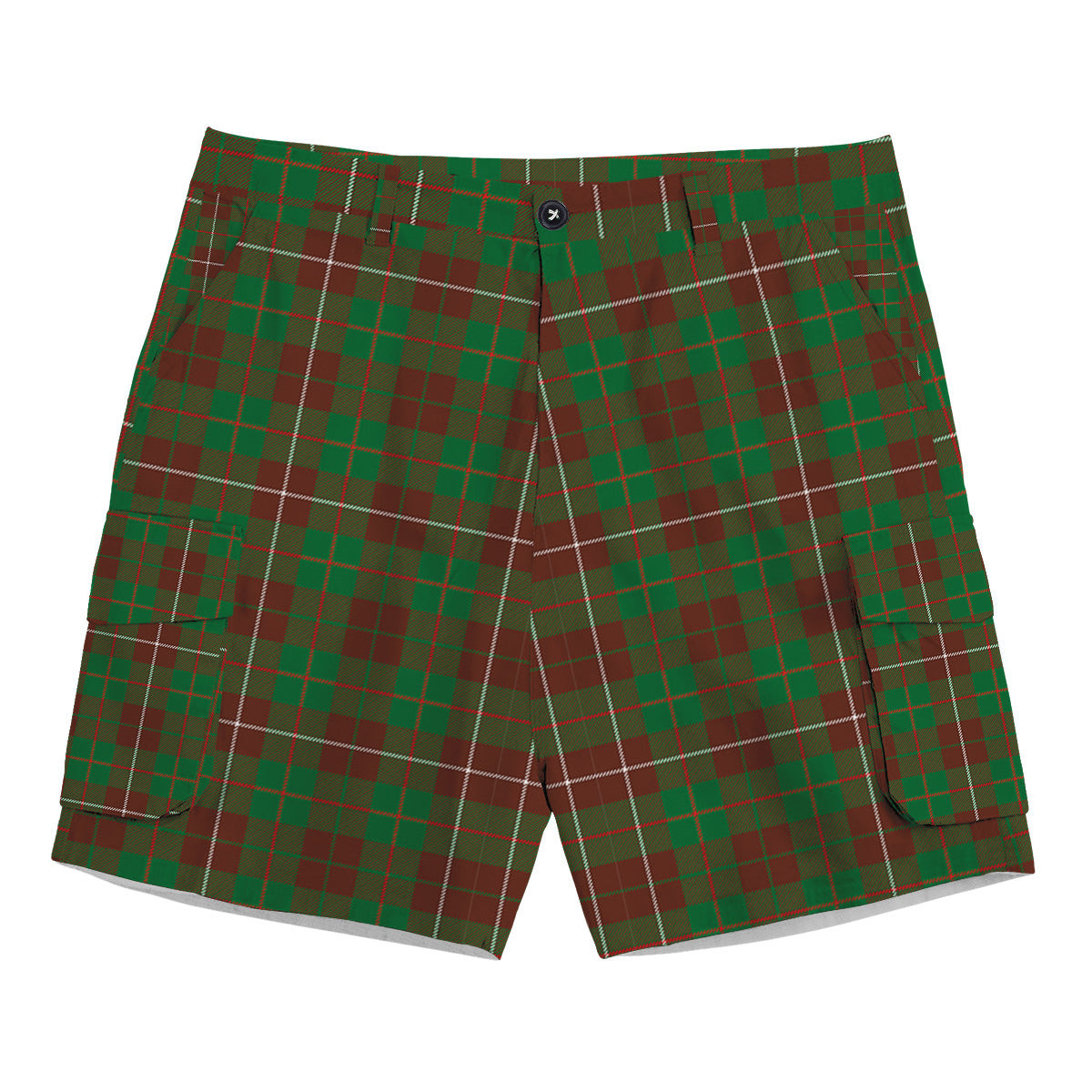 ScotsTee Shop Scottish MacKinnon Hunting Modern Tartan Plaid Cargo Shorts for Men
