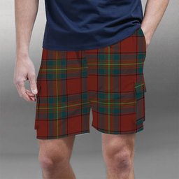 ScotsTee Shop Scottish Oliver Dress Red Tartan Plaid Cargo Shorts for Men