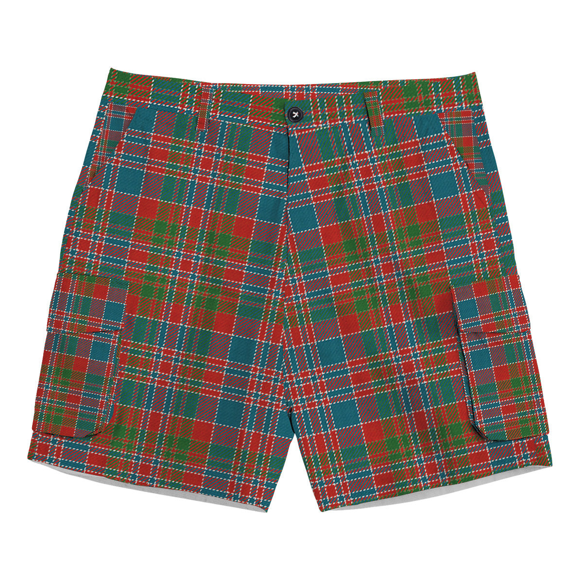 ScotsTee Shop Scottish McDonald of Boisdale Ancient Tartan Plaid Cargo Shorts for Men