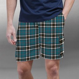 ScotsTee Shop Scottish Thompson Dress Blue Ancient Tartan Plaid Cargo Shorts for Men