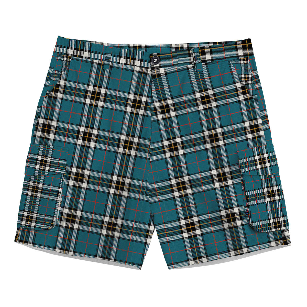 ScotsTee Shop Scottish Thompson Dress Blue Ancient Tartan Plaid Cargo Shorts for Men