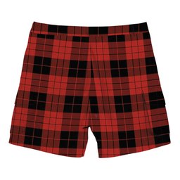 ScotsTee Shop Scottish MacLeod Black and Red Ancient Tartan Plaid Cargo Shorts for Men
