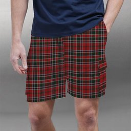 ScotsTee Shop Scottish McDonald of Lochmaddy Tartan Plaid Cargo Shorts for Men