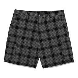 ScotsTee Shop Scottish Scott Black and White Tartan Plaid Cargo Shorts for Men