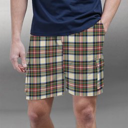 ScotsTee Shop Scottish Stewart Dress Ancient SC Tartan Plaid Cargo Shorts for Men