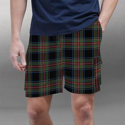 ScotsTee Shop Scottish Stewart Black Ancient Tartan Plaid Cargo Shorts for Men